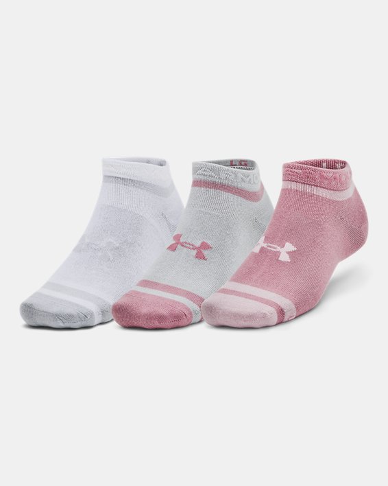 Unisex UA Essential 3-Pack Low Socks in Pink image number 0